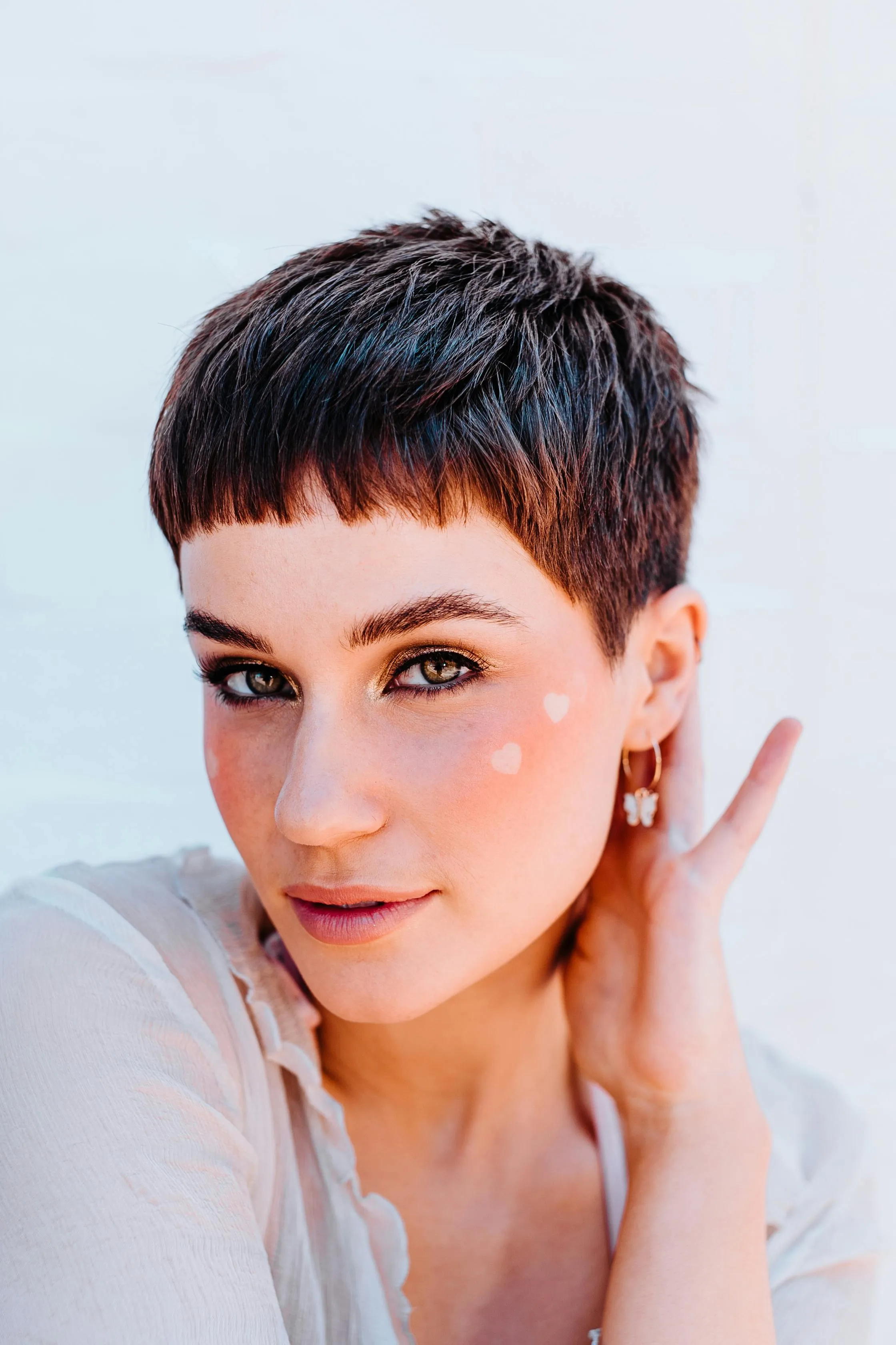 Pink nail polish application